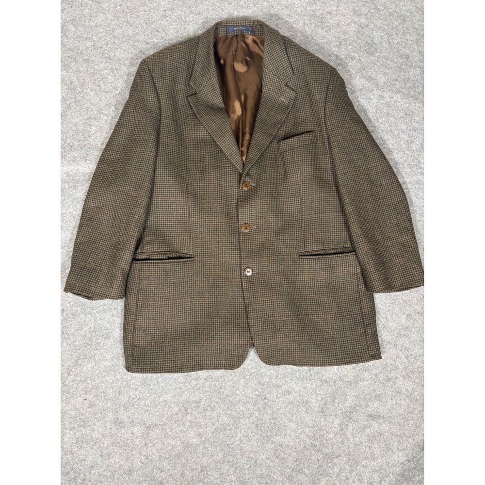 BRANDINI Le Collezioni Mens 44R Houndstooth‎ Wool Alpaca Blend Blazer Jacket